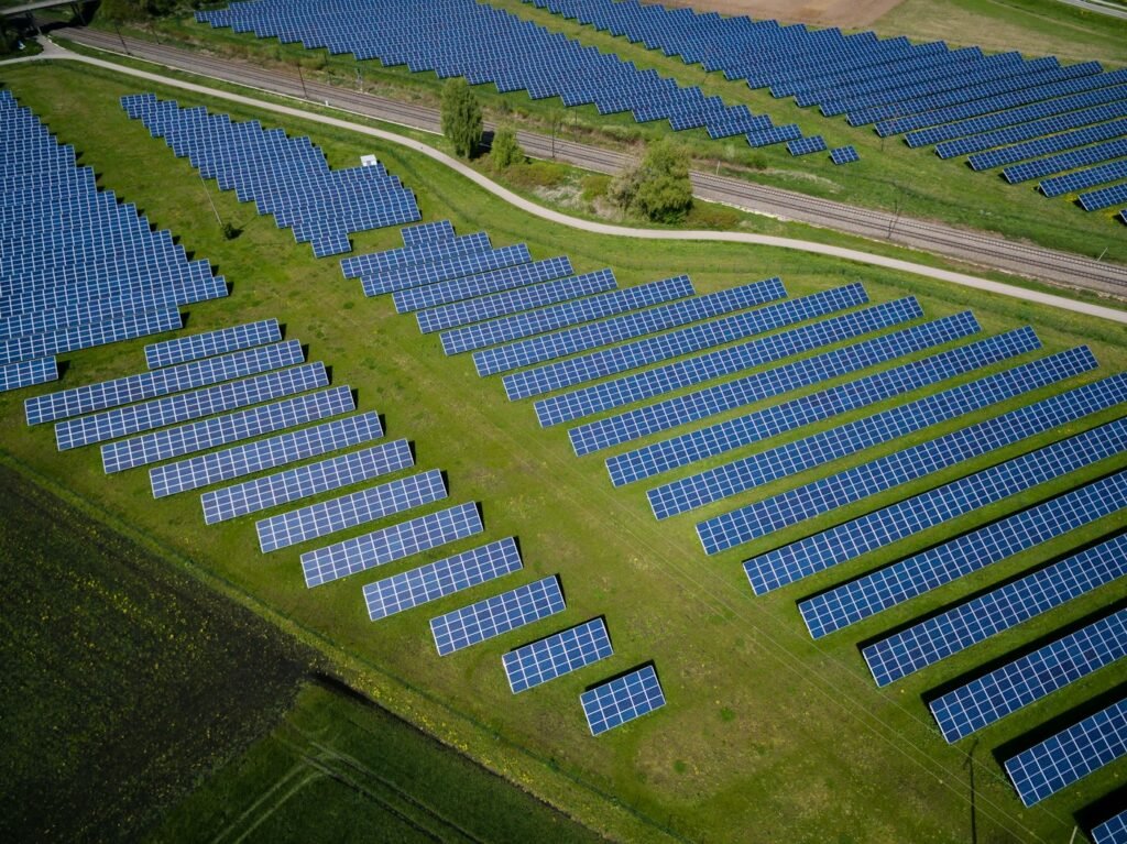 Solar panels on a sunny day