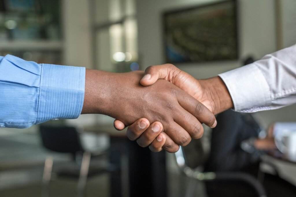 Business owner agreeing an energy plan